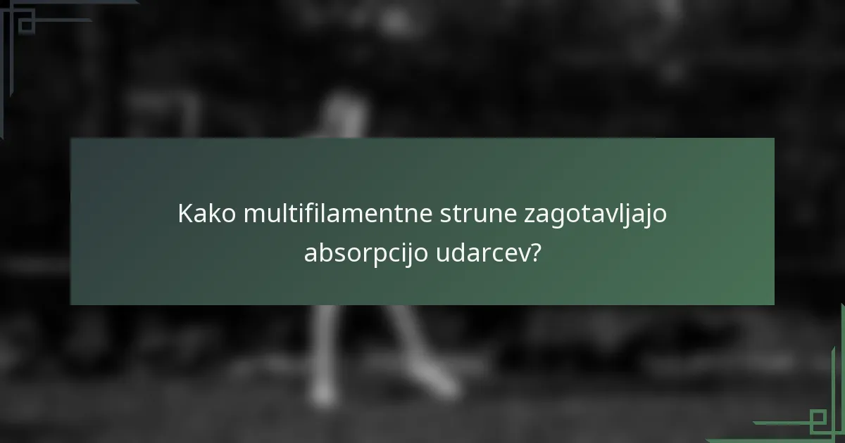 Kako multifilamentne strune zagotavljajo absorpcijo udarcev?