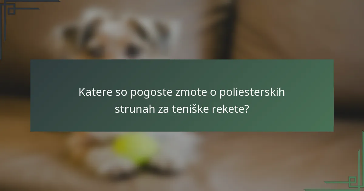 Katere so pogoste zmote o poliesterskih strunah za teniške rekete?