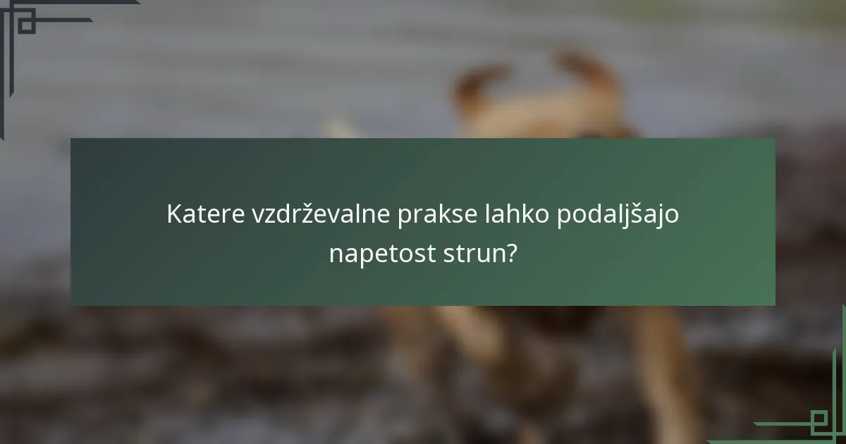 Katere vzdrževalne prakse lahko podaljšajo napetost strun?