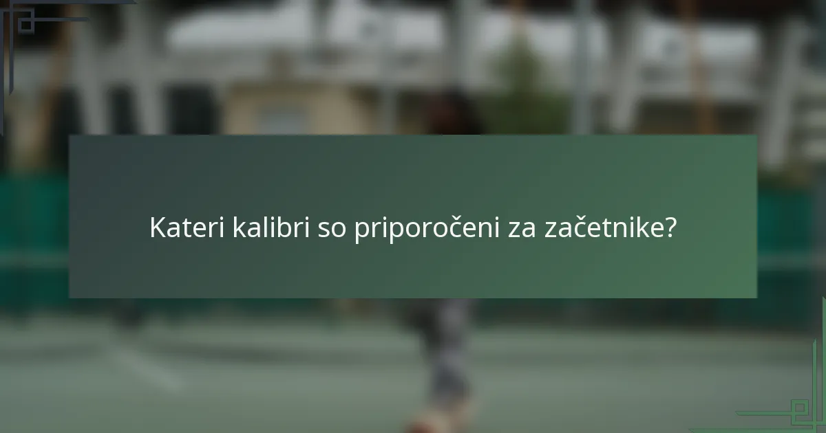Kateri kalibri so priporočeni za začetnike?